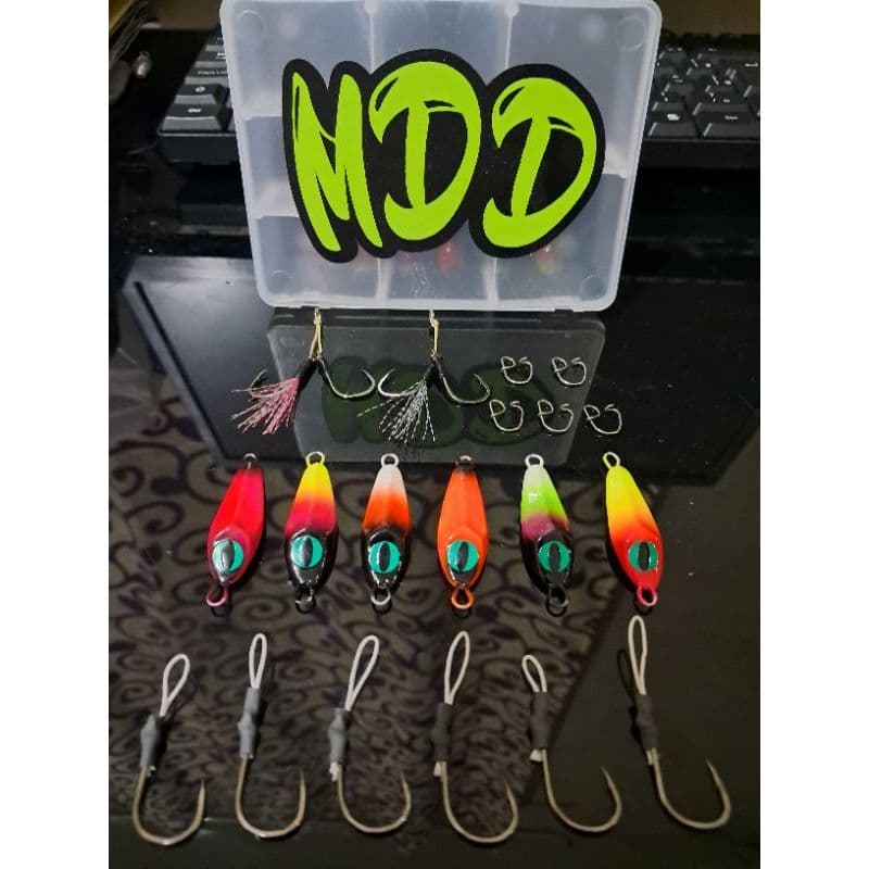 kit iscas artificiais de pesca (MDD). jumping jig  ,slow ,speed ,micro jig , kit pesca iniciante