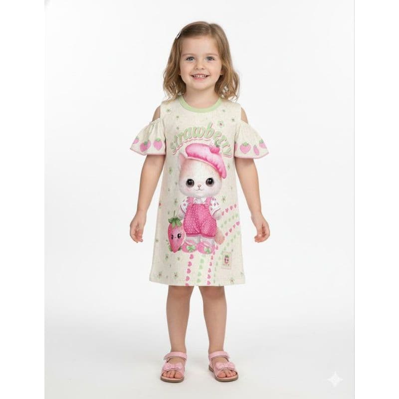 Vestido Infantil Menina Cinti Tamanho 2 | Vestido Infantil Verão Menina Gatinho Cinti Tamanho 2