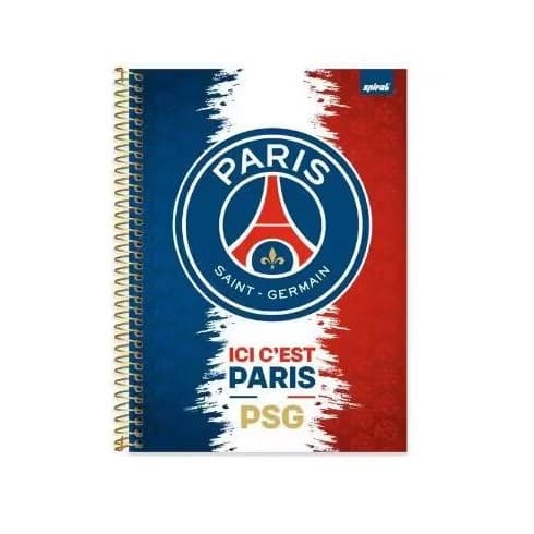 Caderno Universitário Capa Dura 1X1 80 Folhas PSG Spiral -1 UN