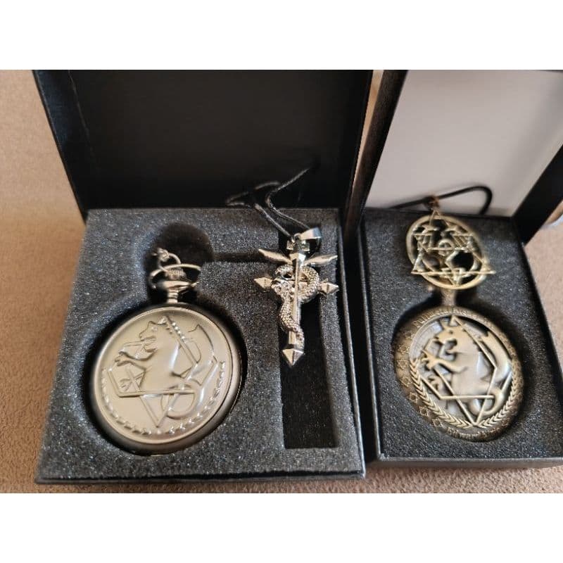 Fullmetal alchemist conjuntos de presentes de alta qualidade relógio de bolso