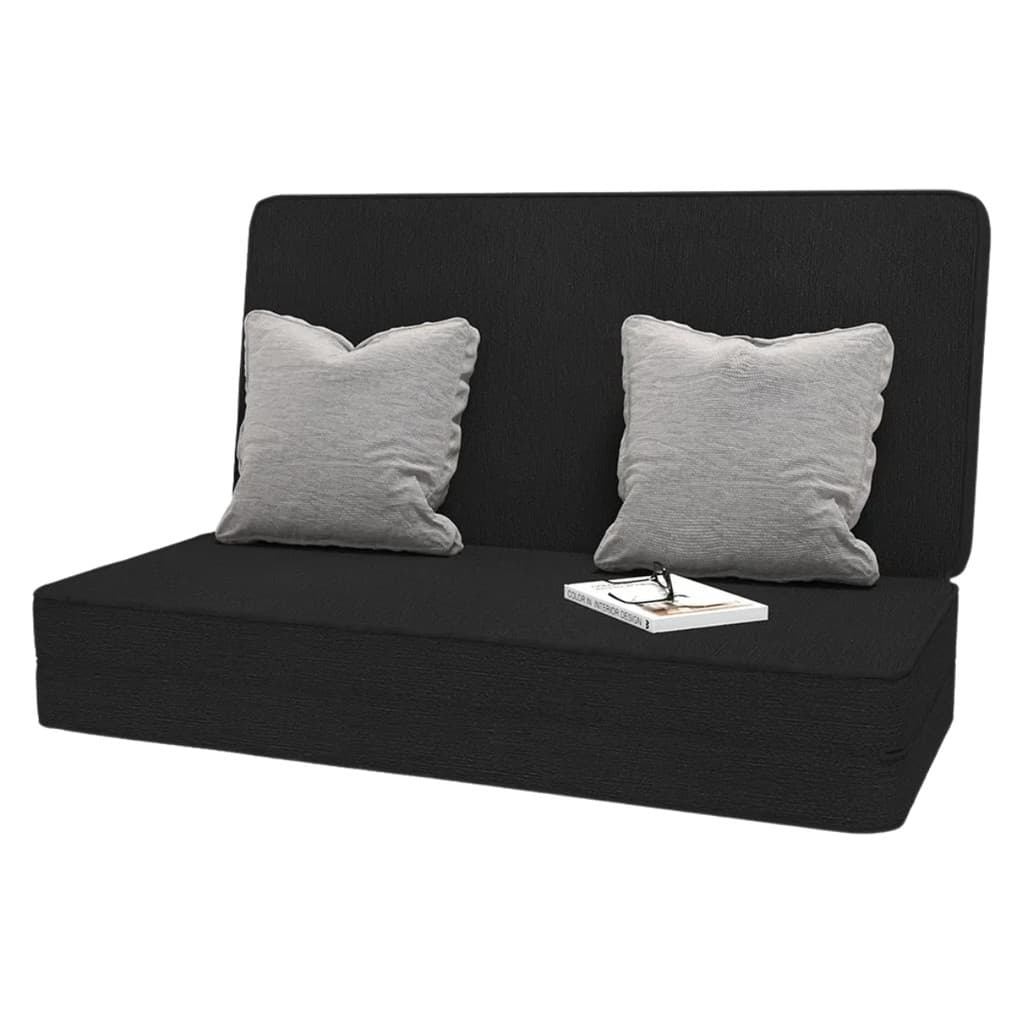 Colchão Dobrável De Casal Preto De Espuma D28 Firme Para Viagens Acampamento Casa Sofa E Colchonete.