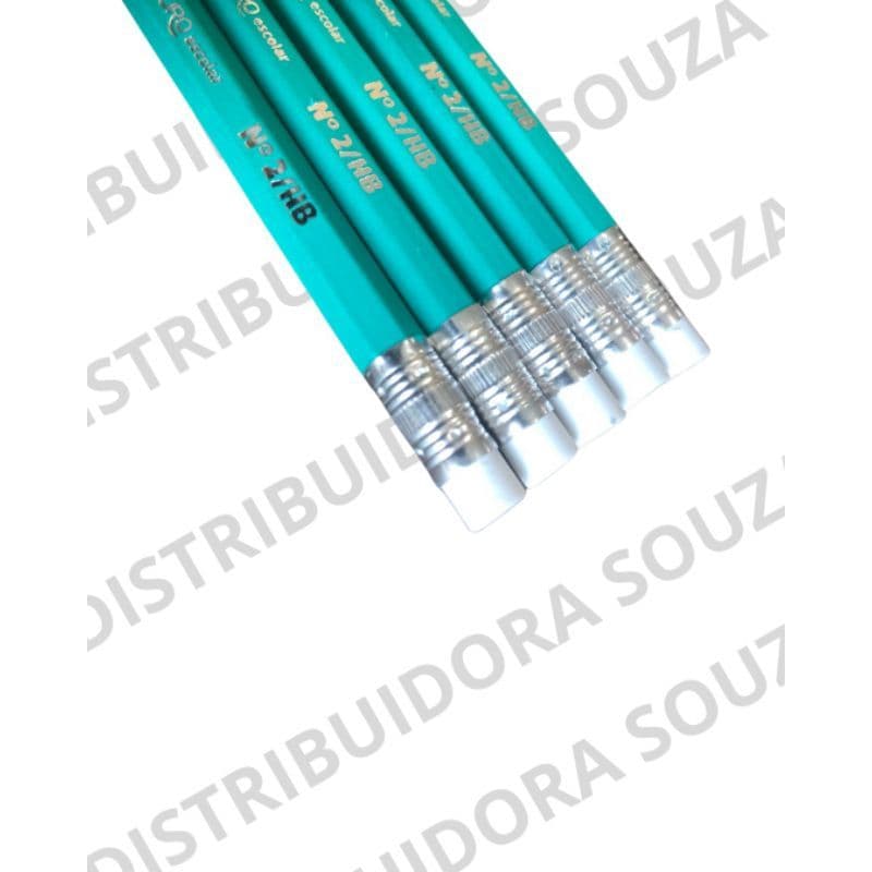 PCT LÁPIS COM BORRACHA VERDE GRAFITE SEXTAVADO 72 UNIDADES