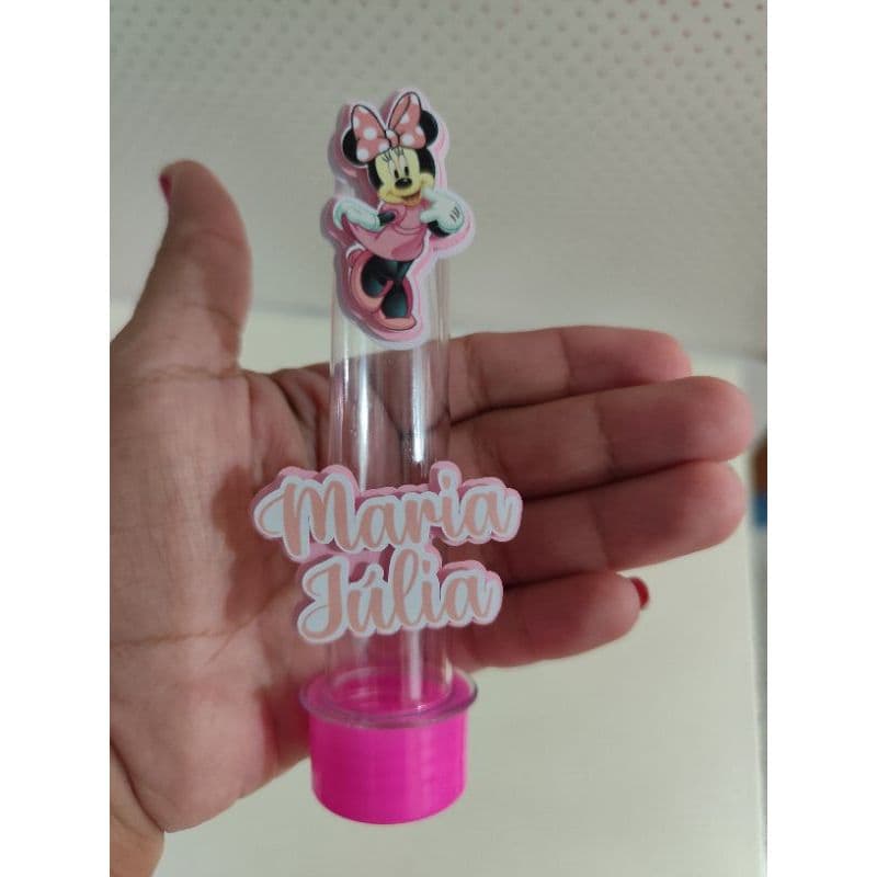 Kit Aplique Personalizado com nome Minnie | Aplique em Camadas para Tubete | Lembrancinha de aniversário