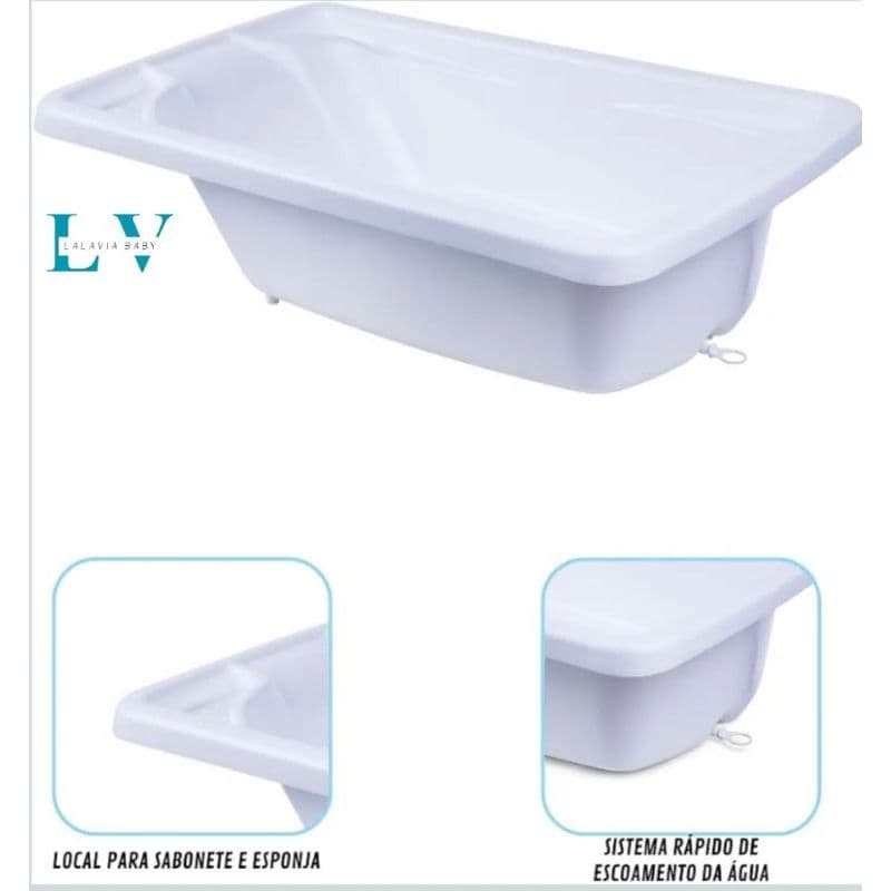 BANHEIRA PARA BEBÊ INFANTIL RÍGIDA BURIGOTTO 20 L - Branca