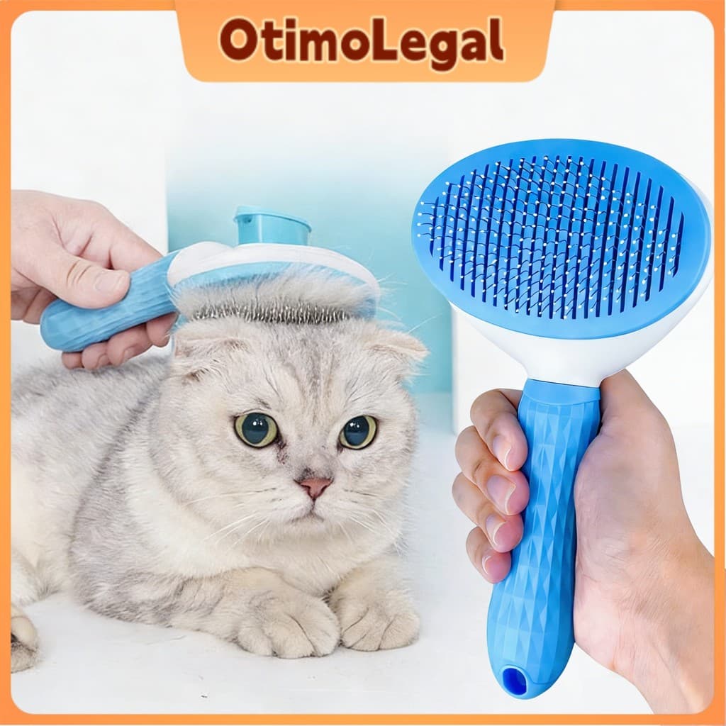 Escova Removedora Rasqueadeira Tira Pelos Mortos para Gatos e Cães Otimolegal
