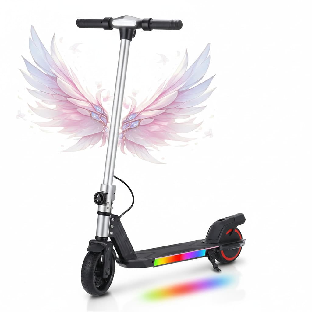 Patinete elétrico Infantil Scooter 6.5 polegadas com Bluetooth Velocidade 16km/h autonomia de até 8km 150W Luzes LED
