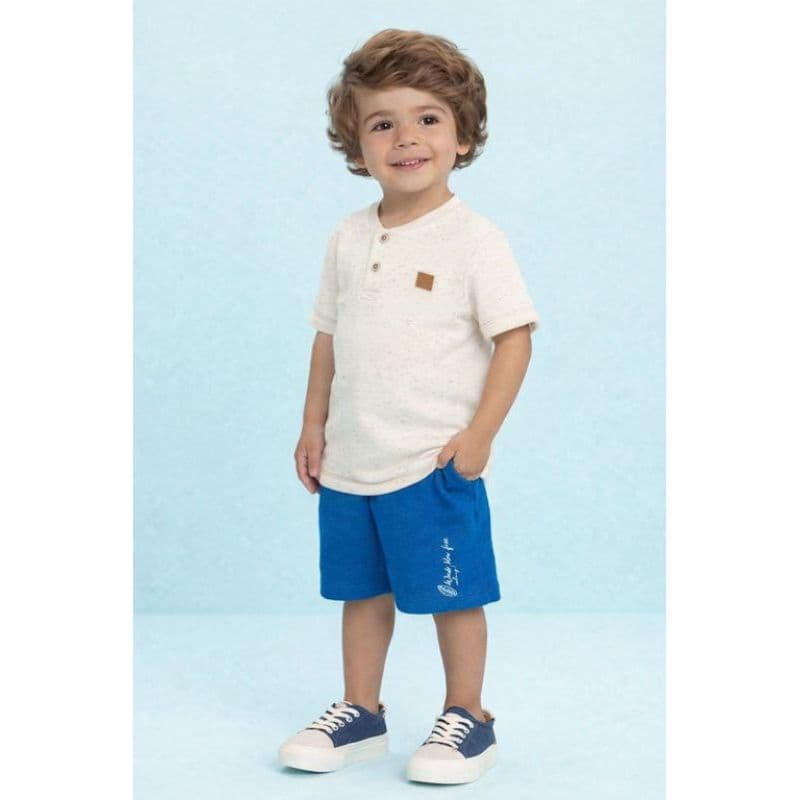 Conjunto Infantil Menino Ioluig Tamanho 3 | Conjunto Camiseta e Bermuda Alfaiataria Ioluig