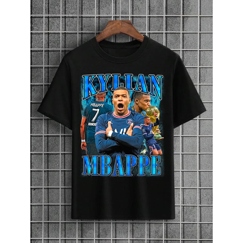 Camiseta Personalizada Kylian Mbappe Unissex 100% Algodão|Camiseta de Futebol