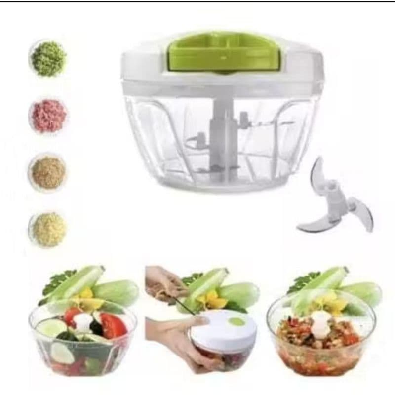 Kit C/2 Processador triturador de 500ML/ Grande de alimentos manual C/3 Lâminas