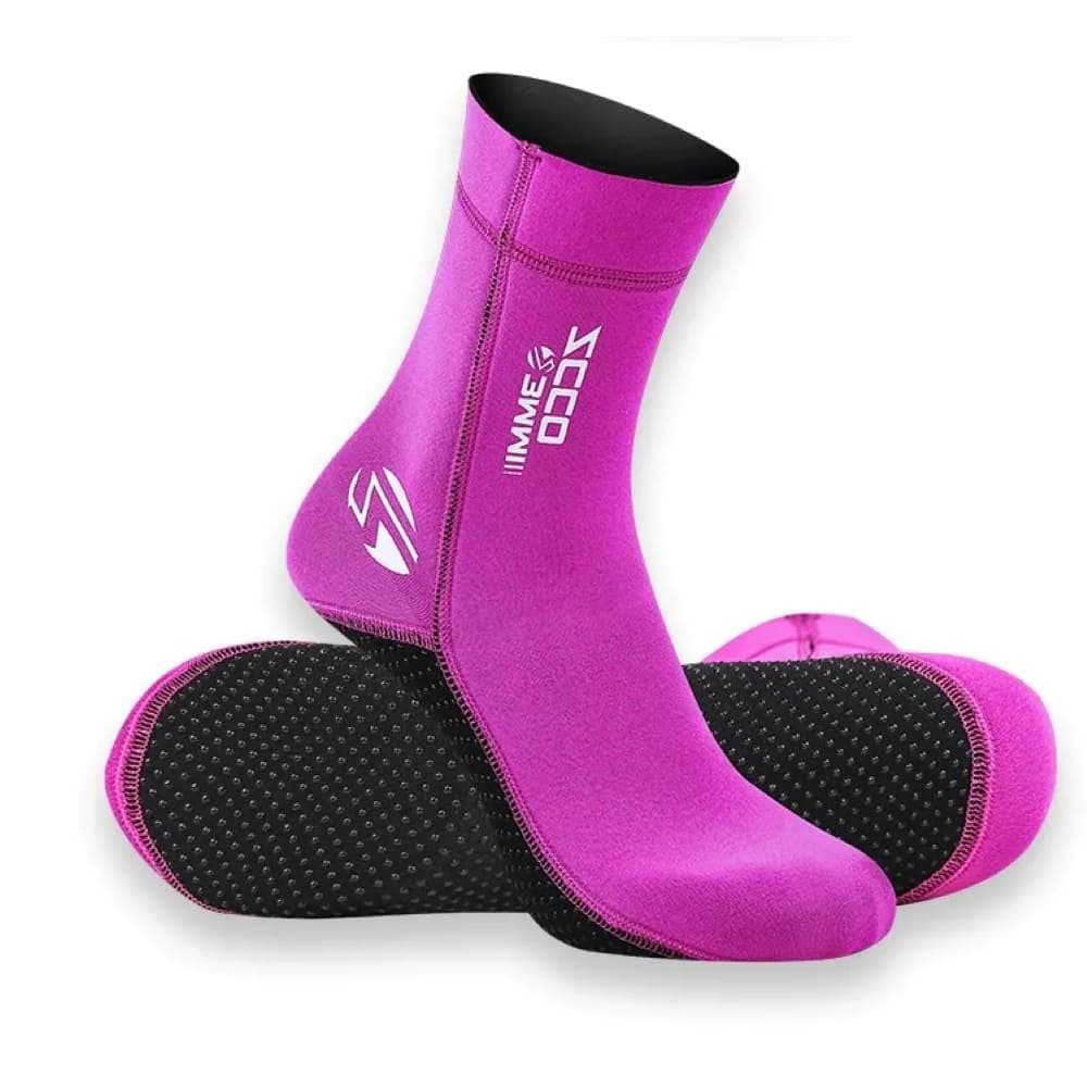 Meia Neoprene 3mm Térmica e Anti-Derrapante Hidro, Natação,, Mergulho etc Rosa