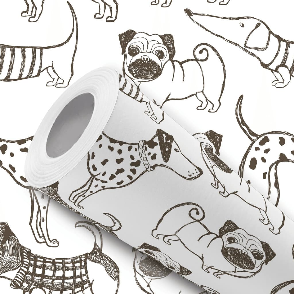 Papel de Parede Vinílico Desenhos Lúdico Cachorros Adesivo Resistente
