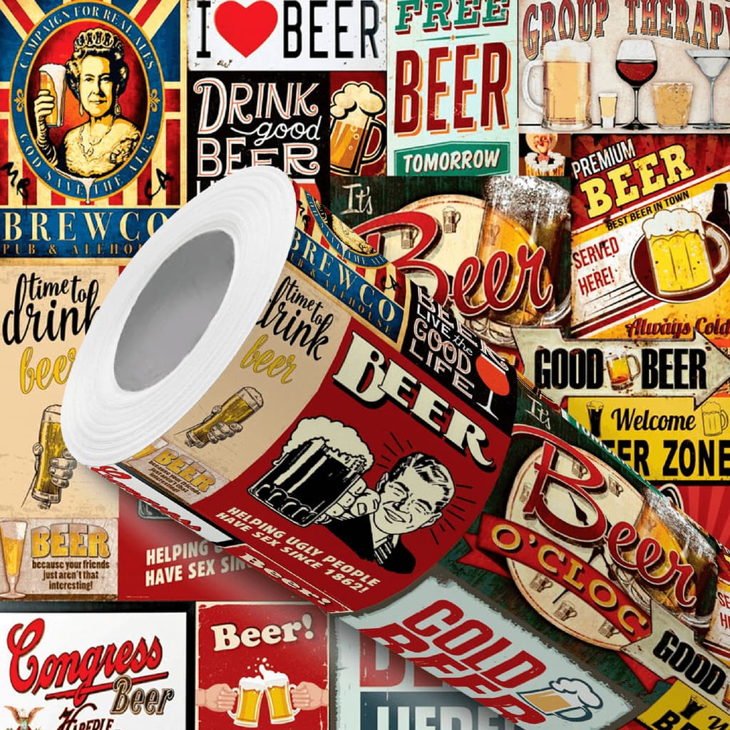 Papel de Parede Vinílico Cartaz Vintage Bar Cerveja Adesivo Resistente