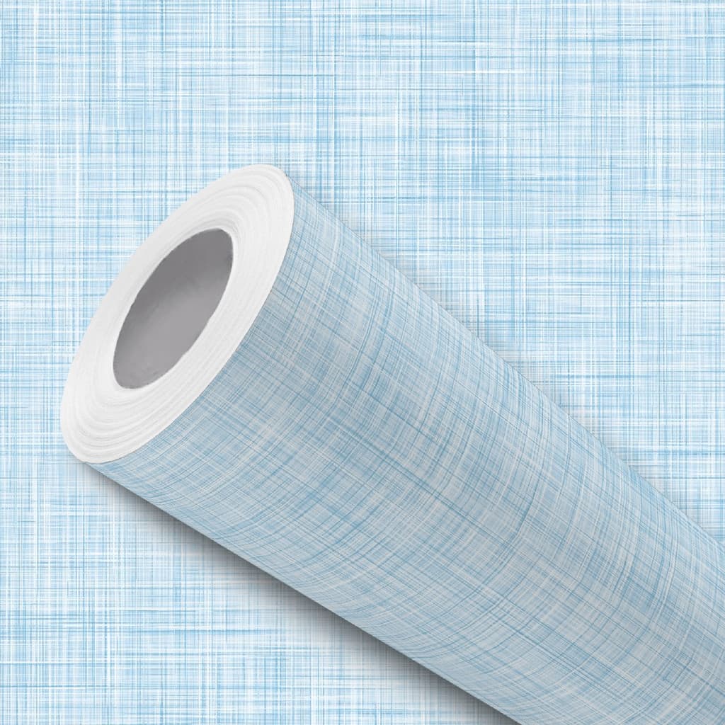 Papel de Parede Vinílico Efeito Linho Azul Claro Adesivo Resistente
