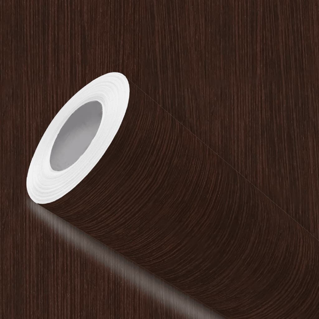Papel de Parede Vinílico Madeira Escura Veios Marrom Adesivo Resistente