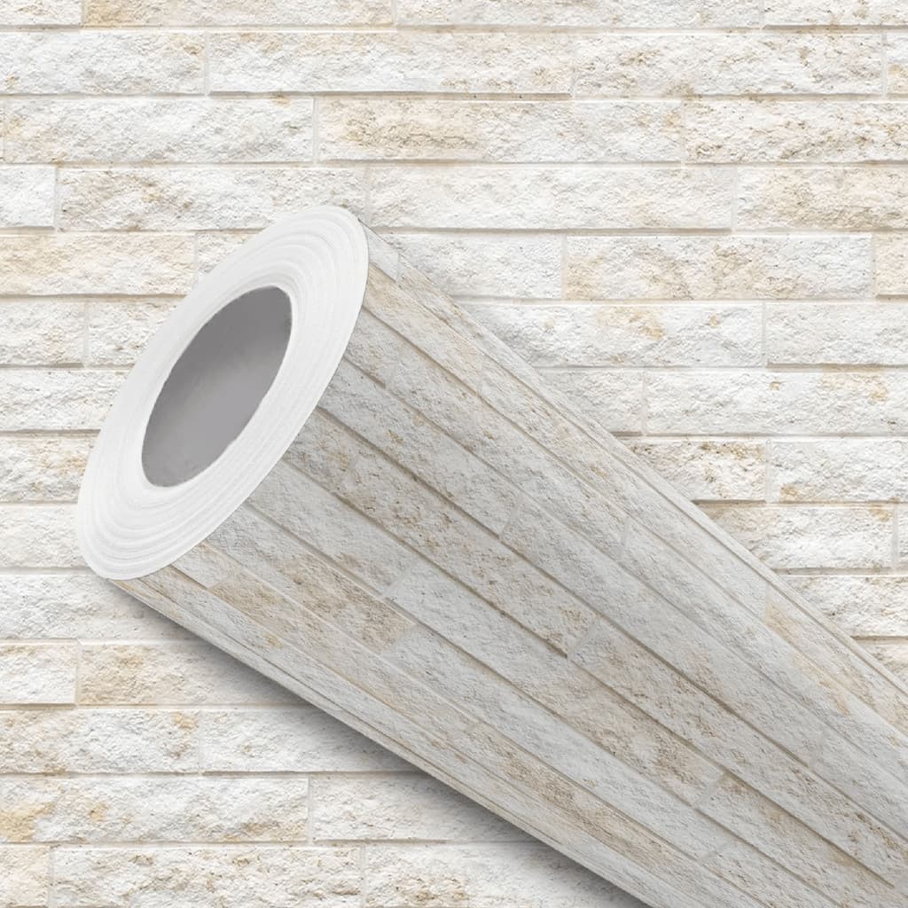 Papel de Parede Adesivo Tijolos Filetes Pedra Clara Fácil Instalação