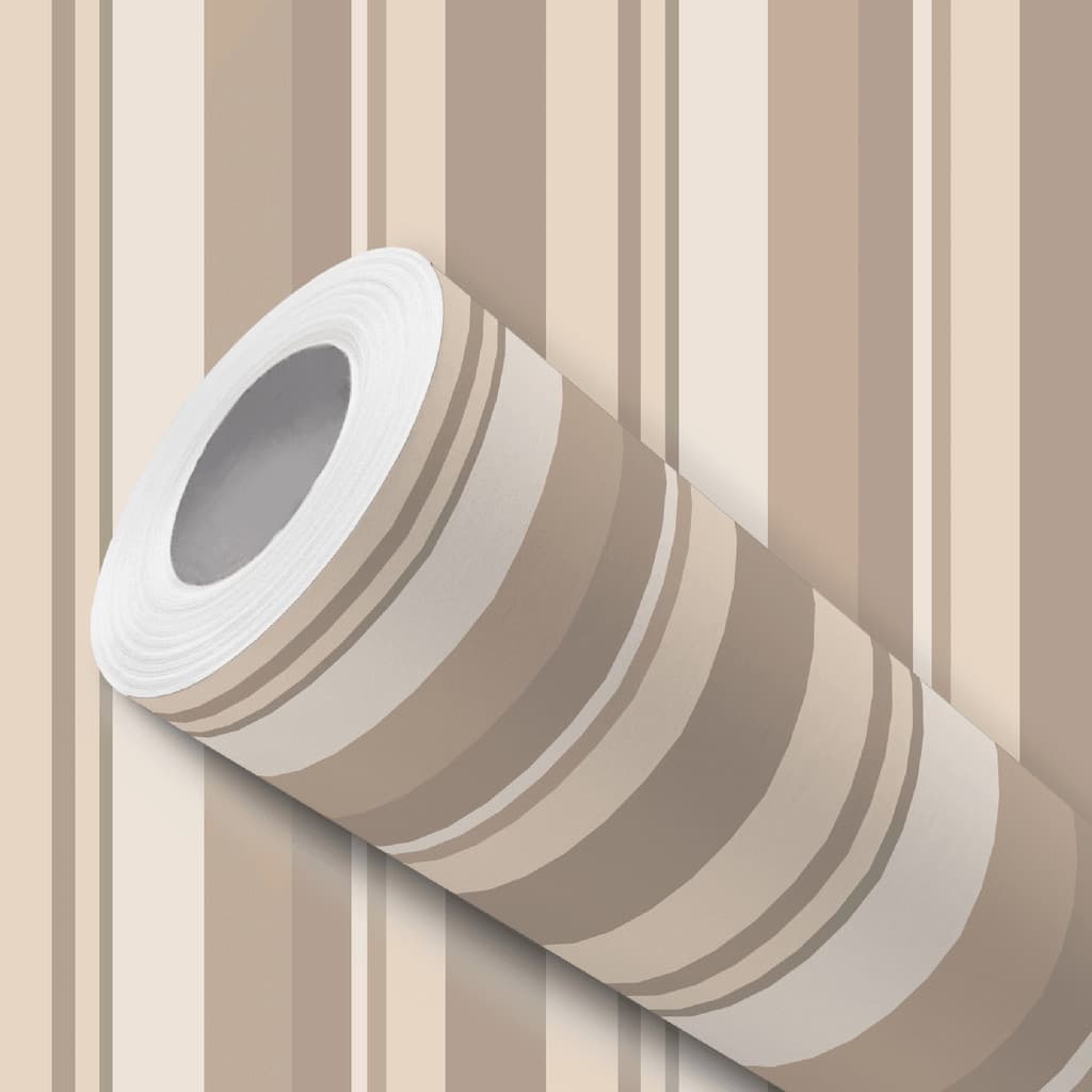 Papel de Parede Adesivo Listrado Tons de Nude Fácil Instalação