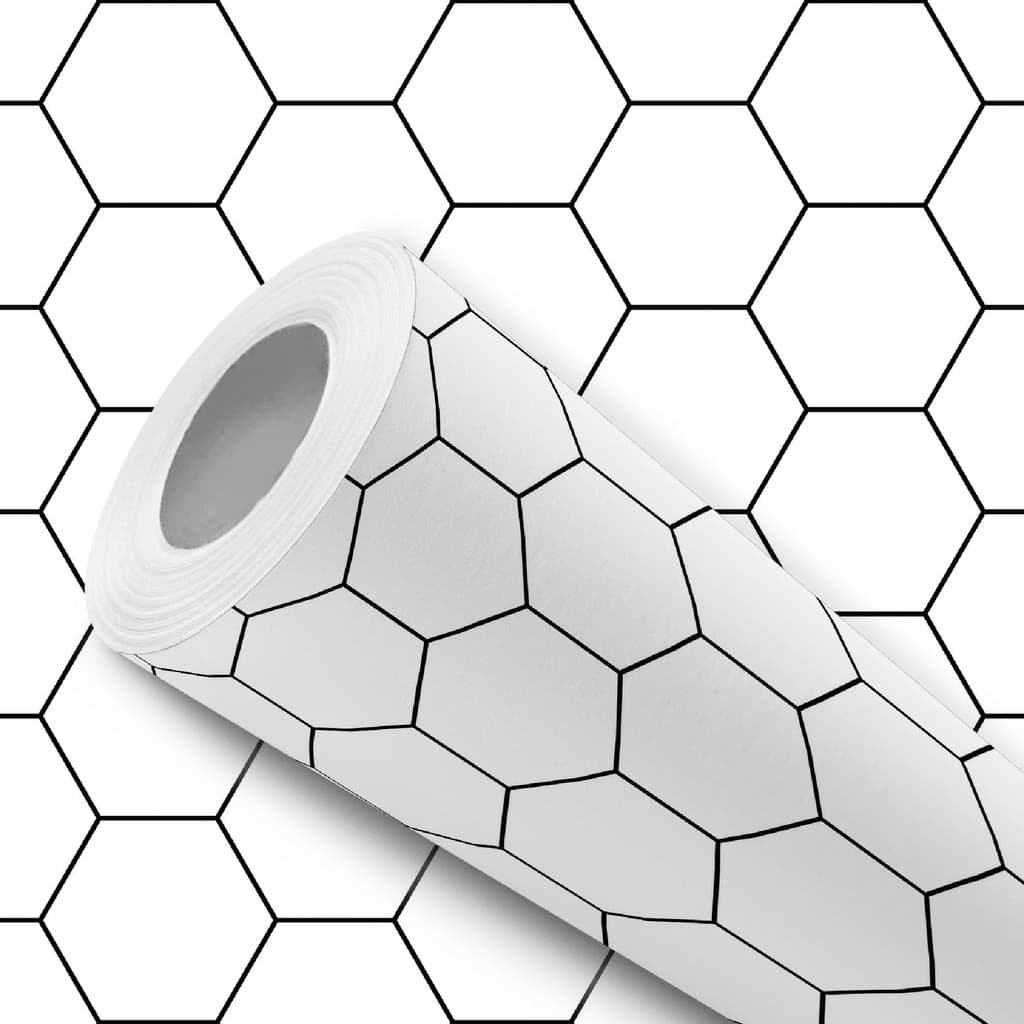 Papel de Parede Adesivo Hexágono Colmeia Branco Fácil Instalação