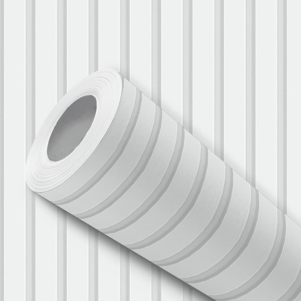 Papel de Parede Adesivo Ripado Branco Efeito 3d Fácil Instalação