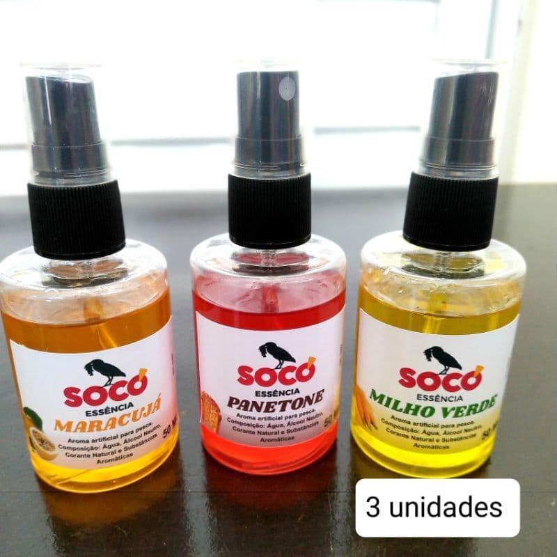 KIT 3 ESSÊNCIAS PARA PESCA SOCÓ