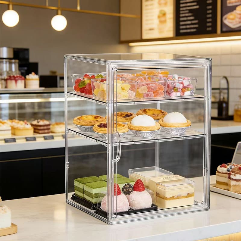 Caixa para pão transparente de grande capacidade para casa- ajustável,   para doces, para pão para bancada de cozinha
