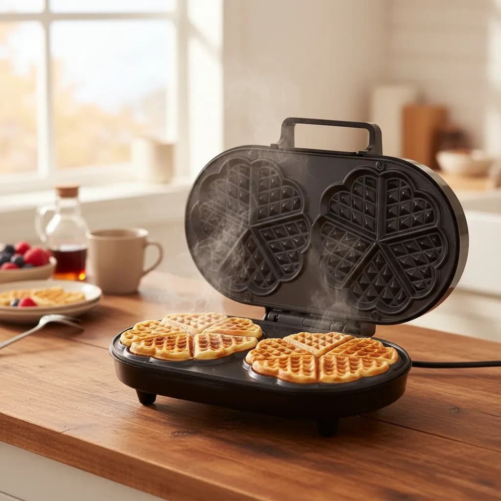 Máquina De Waffles Family Formato Coracao 10 Waffles 1200w