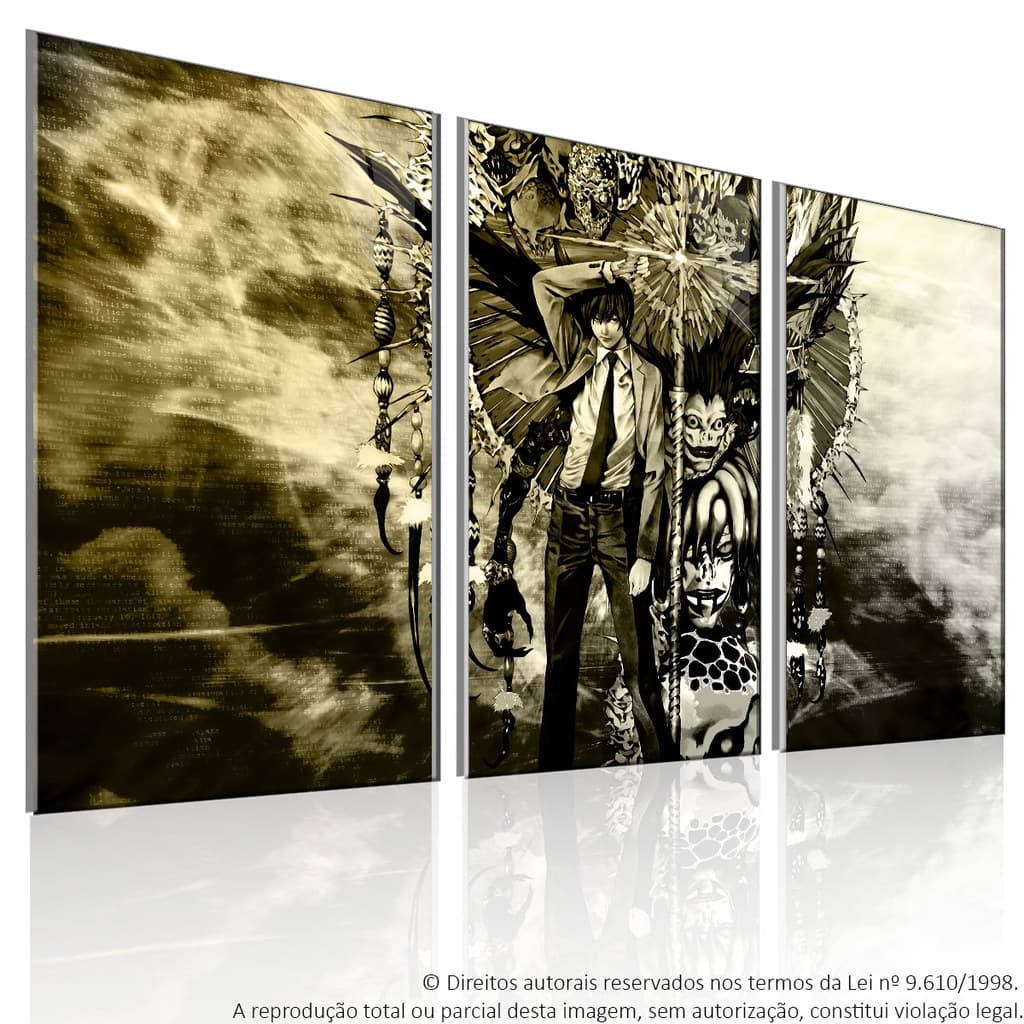 Kit 3 Quadros Decorativo Mosaico anime/mangá Death Note E Ryuk
