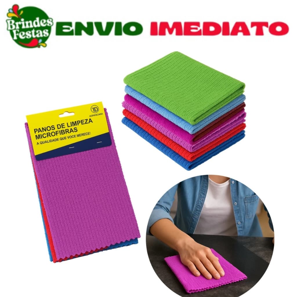 Kit 200 Panos De Limpeza Microfibra alta absorção Multiuso 30x30 para cozinha carro casa vidros