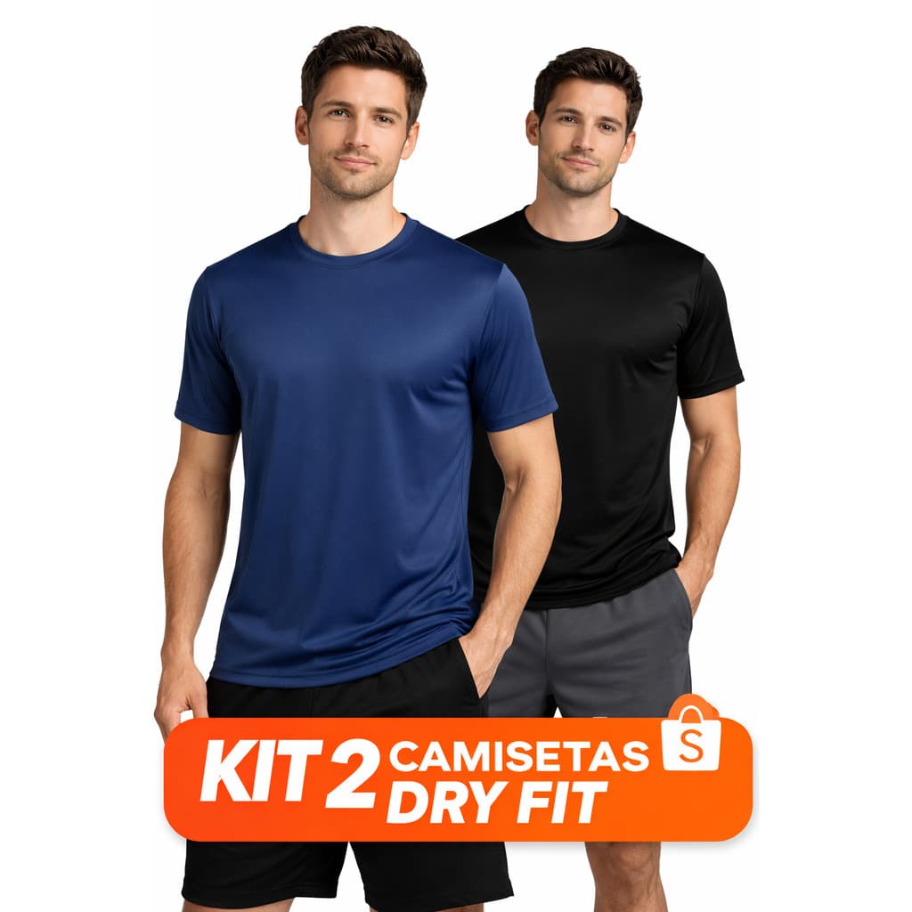 Kit 2 Camisetas Dry Fit Masculina Alta Performance Treino M ao EXG