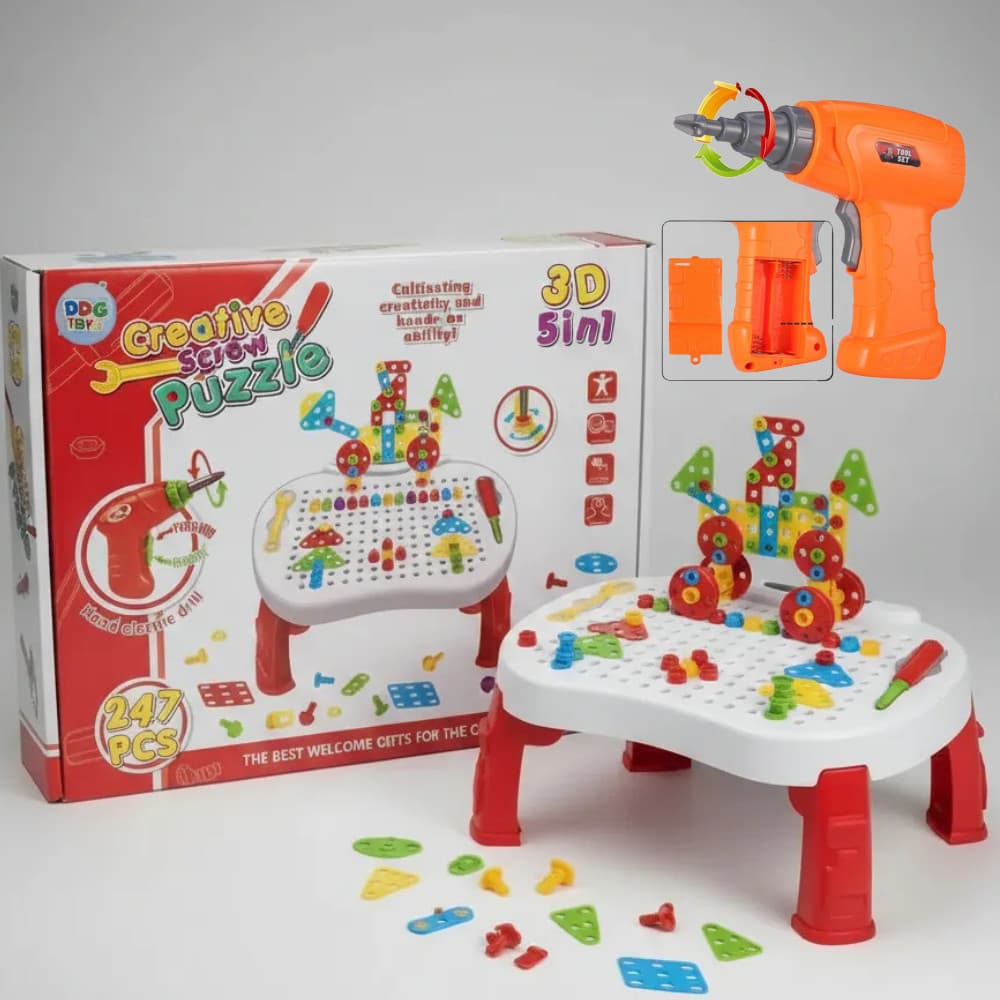 Mesa Criativa Educativa Montagem Blocos Brinquedo