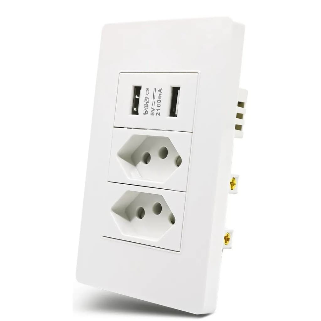 Tomada Parede Entradas Usb Carregador Universal Dispositivo