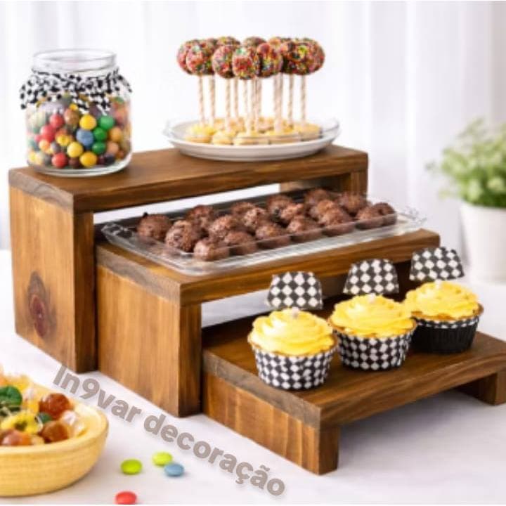Kit Escada trio bandeja decorativa 30x29x20
