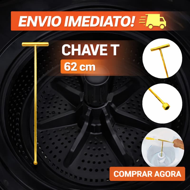 CHAVE T PARA ABRIR MAQUINA DE LAVAR 10mm LONGA 62cm