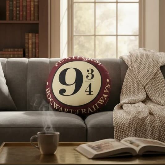 Almofada Plataforma Hogwarts Redonda Com Refil Geek Colecionador