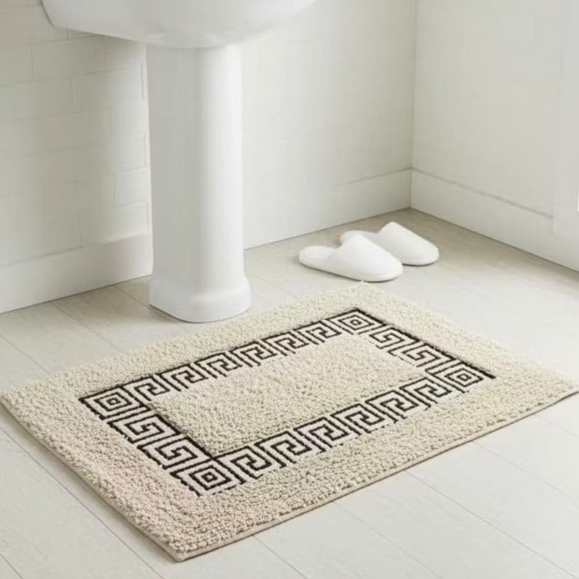 Tapete para Porta Decorativo Multiuso 60x40cm Algodão Bordado para Piso Banheiro/Quarto/Sala