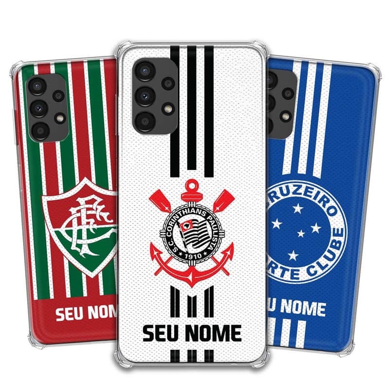 Capa Capinha - Samsung Galaxy A13 4G - Futebol Times do Brasil Personalizada com nome