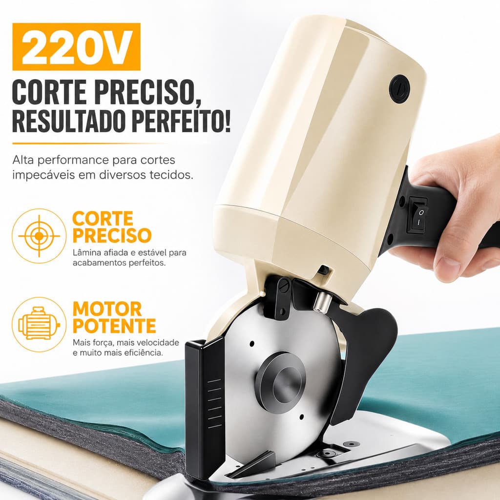 220V Máquina Corte Lanmax Cortar Tecidos Octogonal 4 Pol. 250w