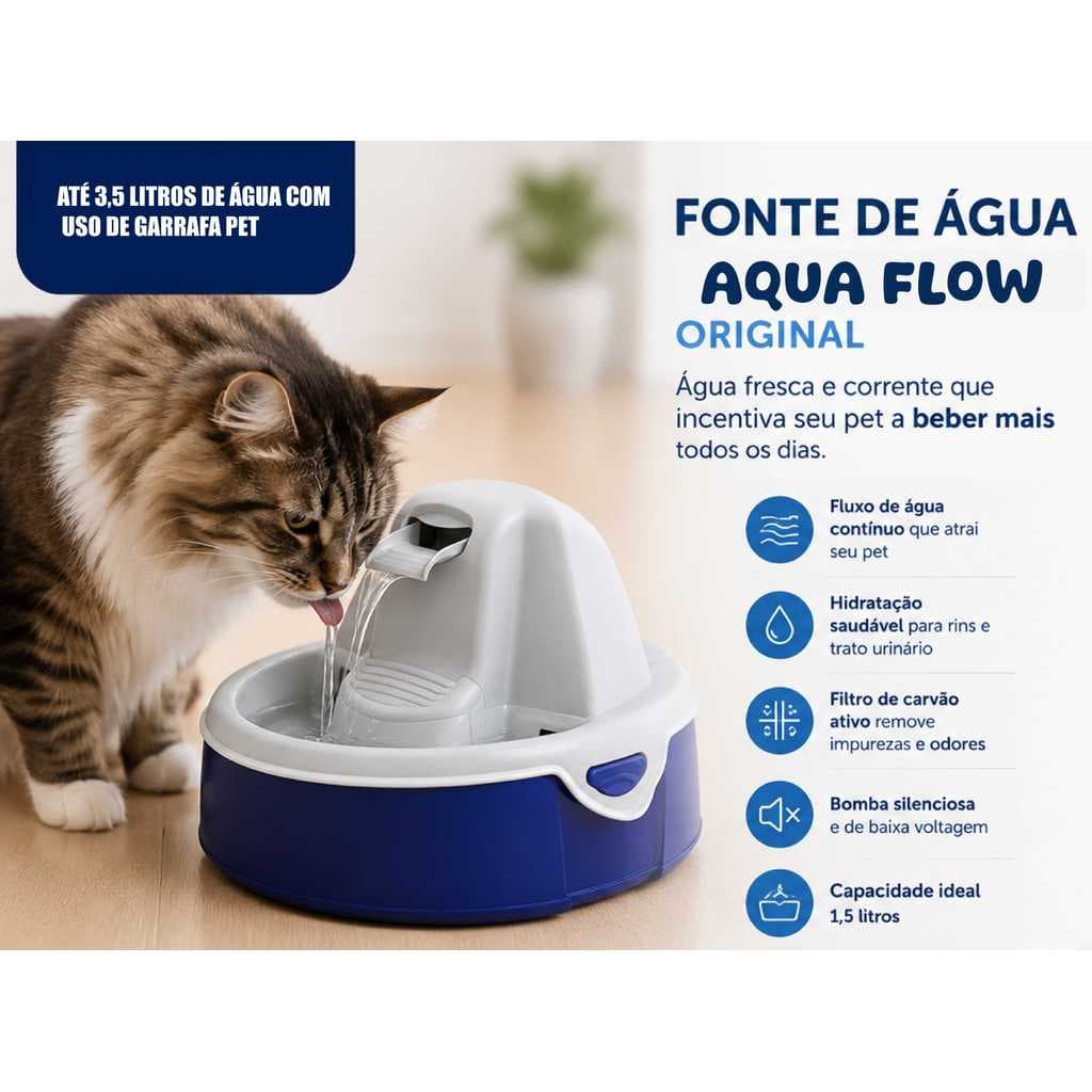 Fonte Bebedouro Aqua Flow Amicus cães e gatos