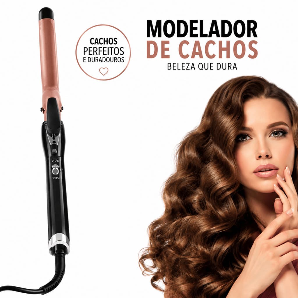 Modelador de Cachos 25mm Cerâmica Bivolt Profissional Cachos Ondulados Aquecimento Rápido Cabelo de Salão