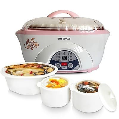 Panela de guisado elétrica automática, à prova d'água, doméstica, cerâmica, Cdmium, água, carne, mingau, cozinhar arroz