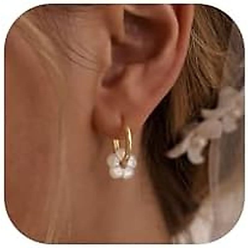 Brincos De Pérola Pendurados Para Mulheres Na Moda Longo Threader Corrente Delicada Flor Casamento Noivas CZ Bonito 14K
