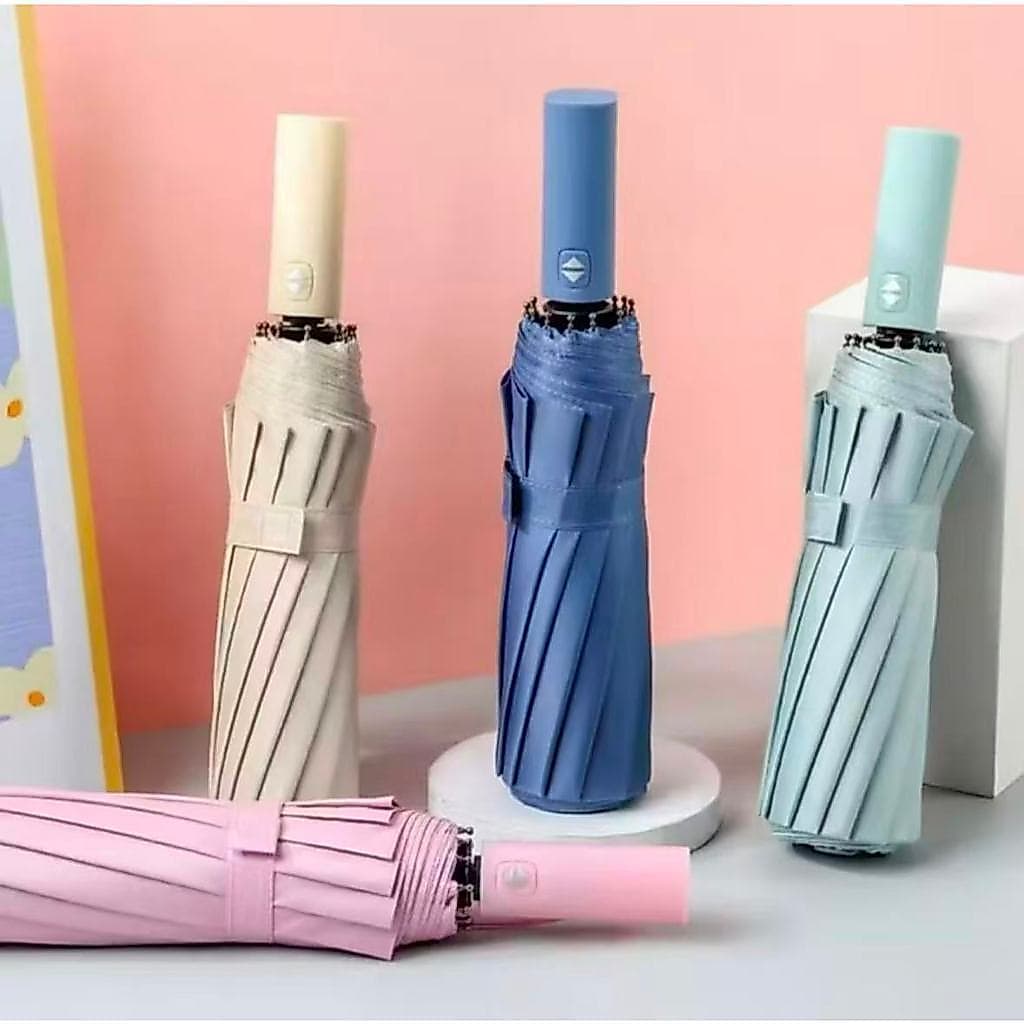 Guarda-chuva portátil, minimalista e totalmente automático para sol e chuva.