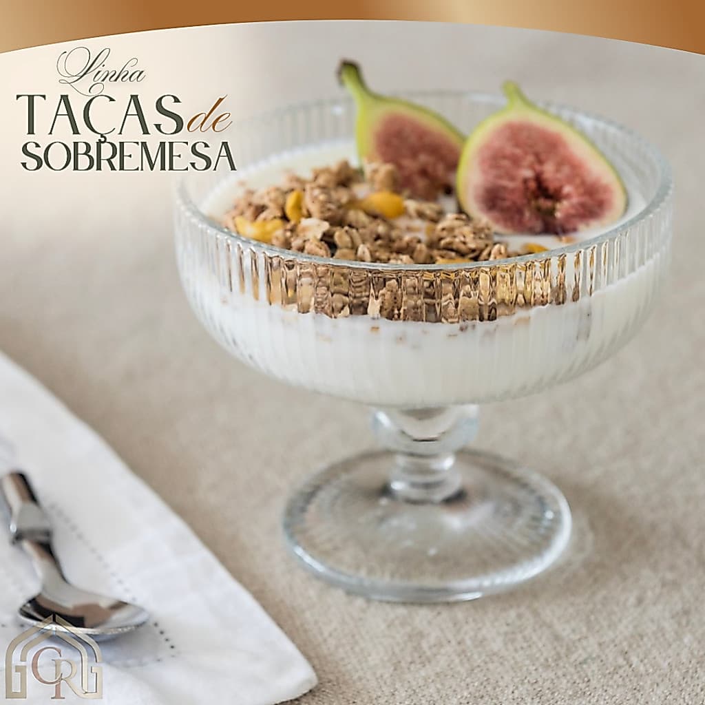 Jogo 4 Taças Sobremesa Vidro Versalhes 320ml Conjunto 4 Peças Elegante Resistente
