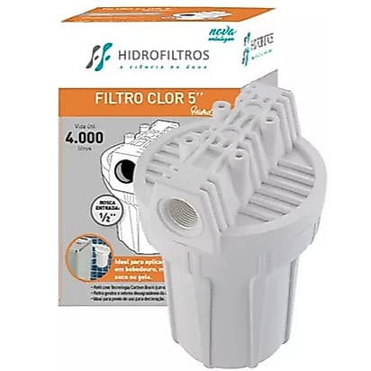 Filtro de Água Para Bebedouro Hidro 5 Carvão Ativado 80 L/h Reduz Cloro