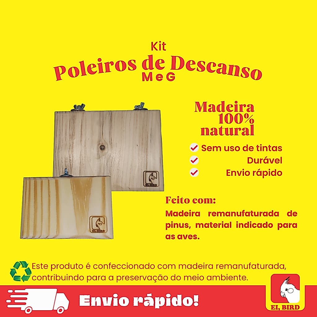 Kit Poleiros Plataformas de Descanso 1 Grande + 1 Média