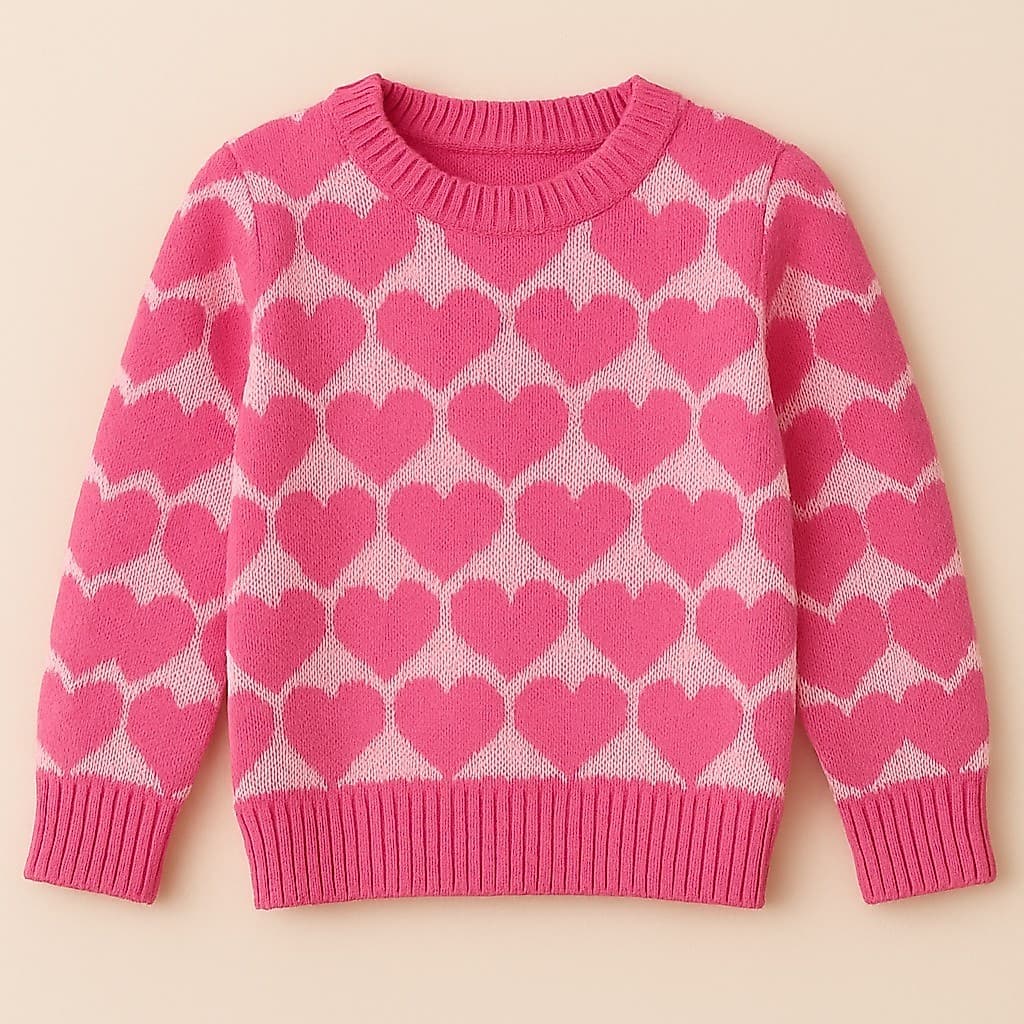 Blusa De Trico Infantil Coração Mini Diva Lançamento Inverno