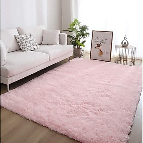 Tapete Macio Peludo e Felpudo Sala ou Quarto 1,00 x 1,40 - Rosa