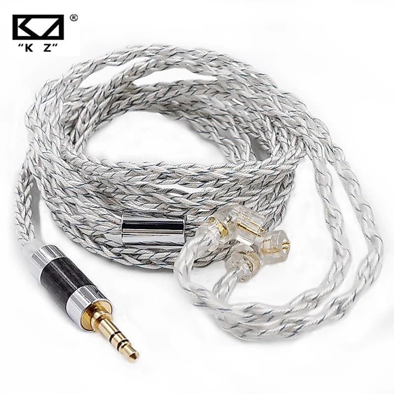 KZ 8 Núcleo Prata Azul Híbrido 784 Núcleos De Banhado A Atualização Cabo Do Fone De Ouvido Para ZAS ZAX ZS10 PRO ZSN ZSX EDX NRA X7