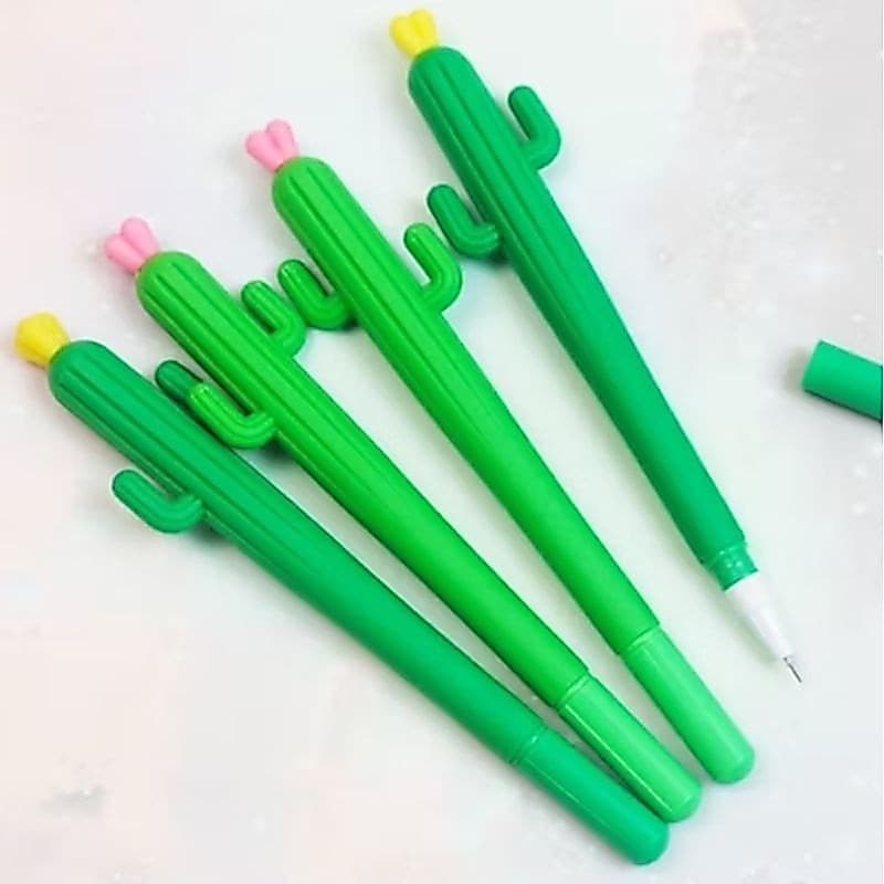 Caneta Cacto Kawaii Escolar  - Tinta Preta