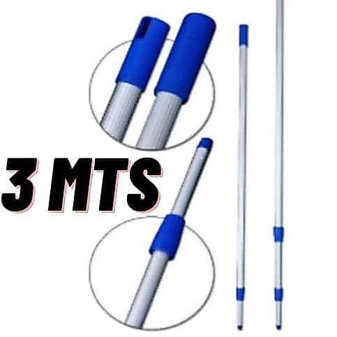 CABO EXTENSOR TELESCOPIO 3-METROS ALUMINIO PARA PINTURA, PISCINA E LIMPEZA EM VARIOS TAMANHOS