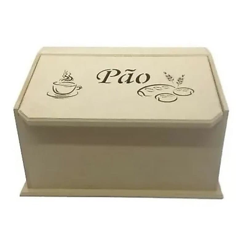 porta pão caixa com nome MDF 32X20X19